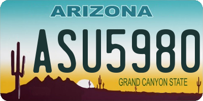 AZ license plate ASU5980