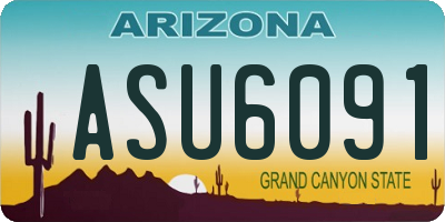 AZ license plate ASU6091