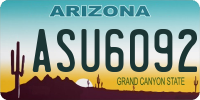 AZ license plate ASU6092