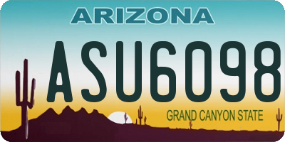 AZ license plate ASU6098