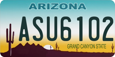 AZ license plate ASU6102