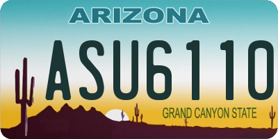AZ license plate ASU6110