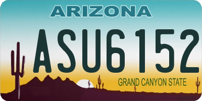 AZ license plate ASU6152