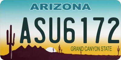 AZ license plate ASU6172