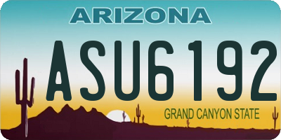 AZ license plate ASU6192