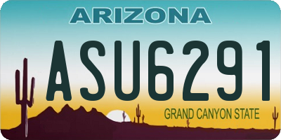 AZ license plate ASU6291