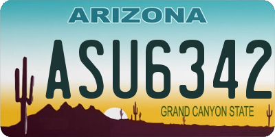 AZ license plate ASU6342