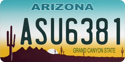 AZ license plate ASU6381