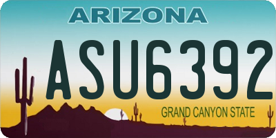 AZ license plate ASU6392