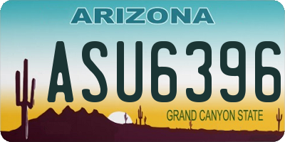 AZ license plate ASU6396