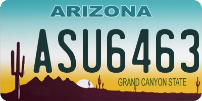 AZ license plate ASU6463