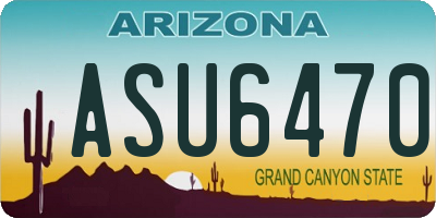 AZ license plate ASU6470