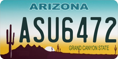 AZ license plate ASU6472