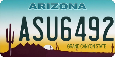 AZ license plate ASU6492