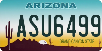 AZ license plate ASU6499