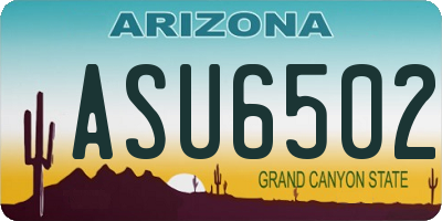 AZ license plate ASU6502