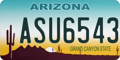 AZ license plate ASU6543