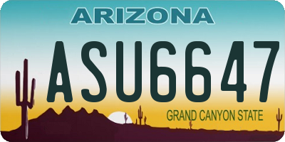 AZ license plate ASU6647
