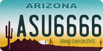 AZ license plate ASU6666