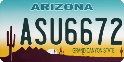 AZ license plate ASU6672