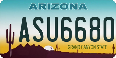 AZ license plate ASU6680