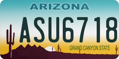 AZ license plate ASU6718