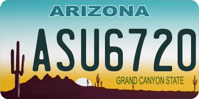 AZ license plate ASU6720