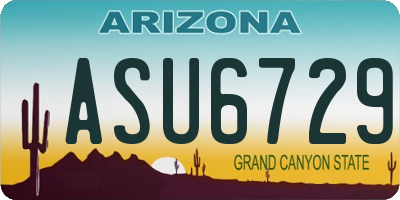 AZ license plate ASU6729