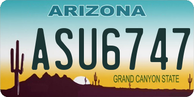 AZ license plate ASU6747