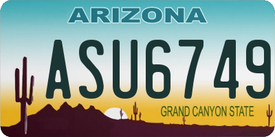 AZ license plate ASU6749