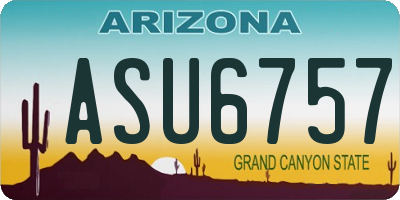AZ license plate ASU6757