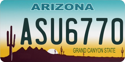 AZ license plate ASU6770
