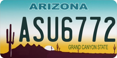 AZ license plate ASU6772