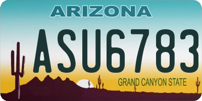AZ license plate ASU6783