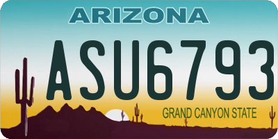 AZ license plate ASU6793