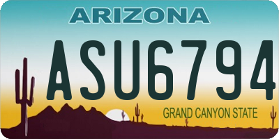 AZ license plate ASU6794