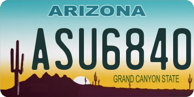 AZ license plate ASU6840