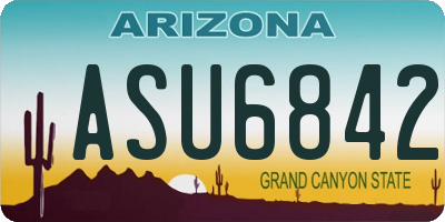 AZ license plate ASU6842