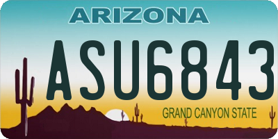 AZ license plate ASU6843