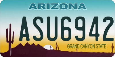 AZ license plate ASU6942
