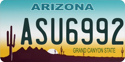 AZ license plate ASU6992