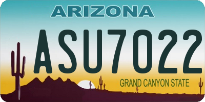 AZ license plate ASU7022