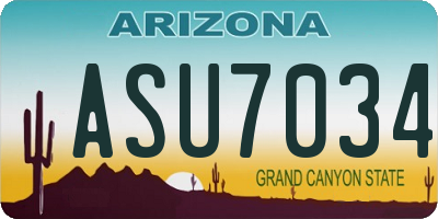 AZ license plate ASU7034