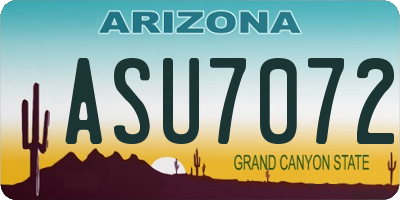 AZ license plate ASU7072