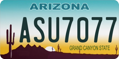 AZ license plate ASU7077