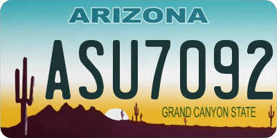 AZ license plate ASU7092