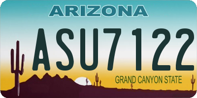 AZ license plate ASU7122