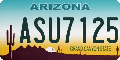 AZ license plate ASU7125