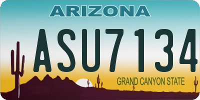 AZ license plate ASU7134