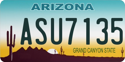 AZ license plate ASU7135